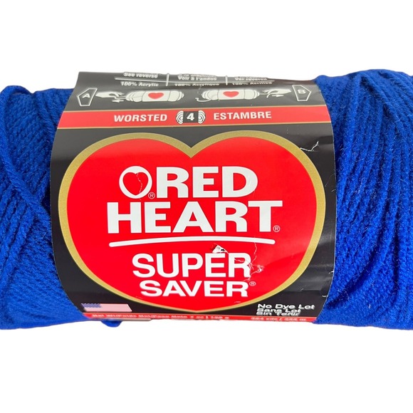 Red Heart With Love "Royal" Blue Yarn LOT Of 8 - 7oz SKEINS - Picture 2 of 6